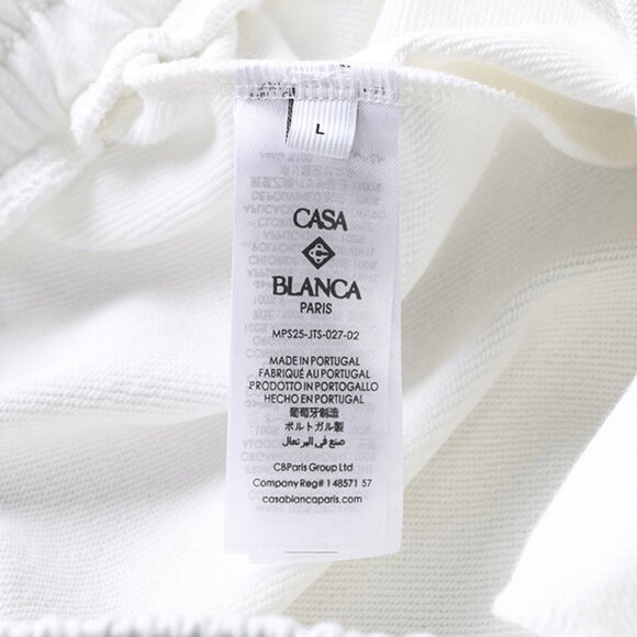 Casablanca White Graphic-Print Drawstring Athletic Shorts - Picture 8 of 8